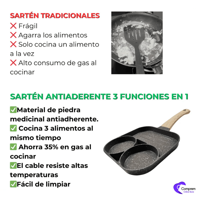 Sartén Antiadherente 3 en 1